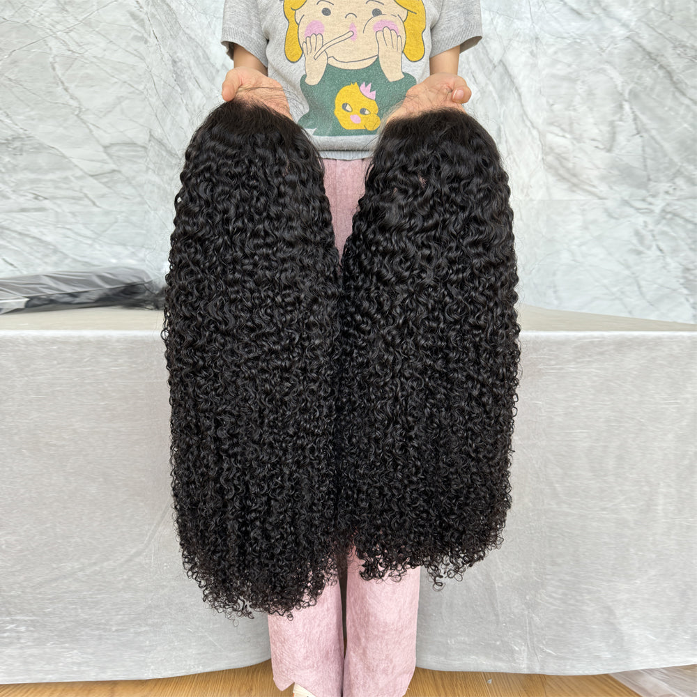 Pixie Curl Natural Color 13x6 Transparent And HD Lace Full Frontal Wigs 24 inch-32 inch