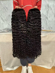 Burmese Curl Natural Color 13x6 Transparent And HD Lace Full Frontal Wigs 24 inch-32 inch